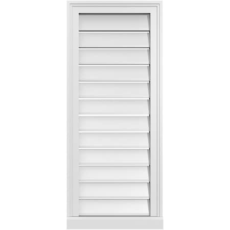Ekena Millwork Vertical Surface Mount PVC Gable Vent: Functional, w/ 2"W x 2"P Brickmould Sill Frame, 16"W x 38"H GVPVE16X3803SF